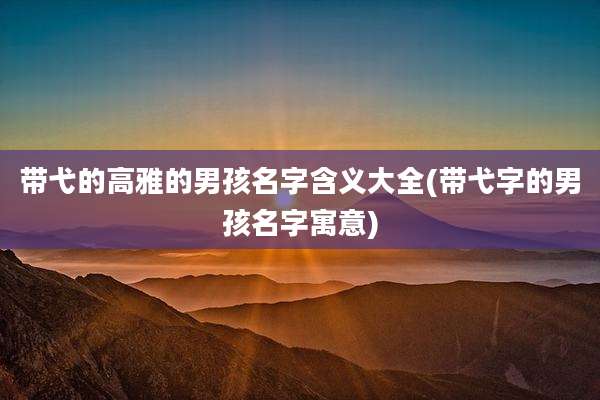 带弋的高雅的男孩名字含义大全(带弋字的男孩名字寓意)
