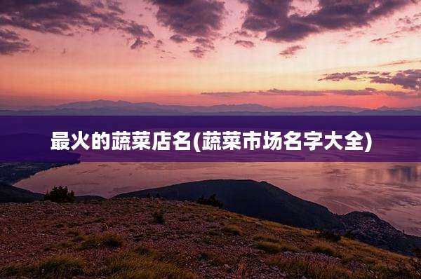 最火的蔬菜店名(蔬菜市场名字大全)