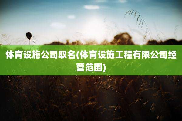 体育设施公司取名(体育设施工程有限公司经营范围)