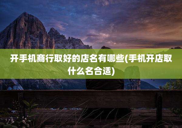 开手机商行取好的店名有哪些(手机开店取什么名合适)