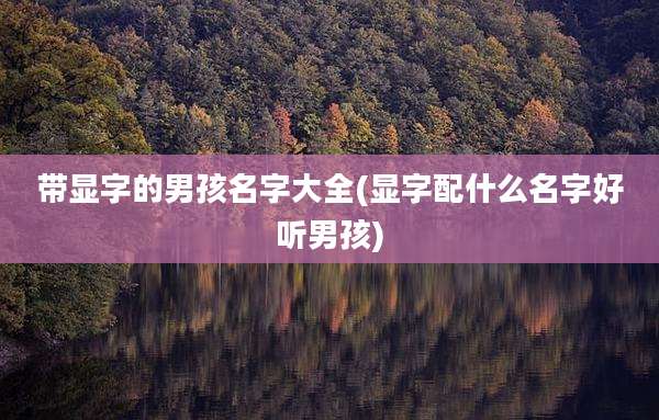 带显字的男孩名字大全(显字配什么名字好听男孩)
