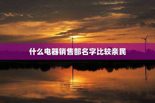 什么电器销售部名字比较亲民