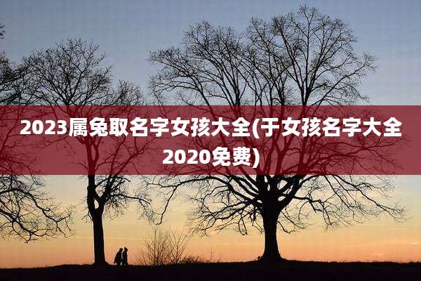2023属兔取名字女孩大全(于女孩名字大全2020免费)