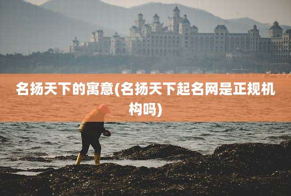 名扬天下的寓意(名扬天下起名网是正规机构吗)