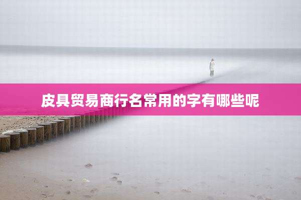 皮具贸易商行名常用的字有哪些呢