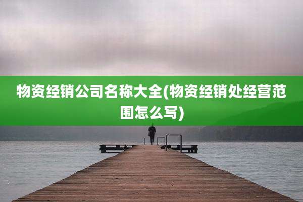 物资经销公司名称大全(物资经销处经营范围怎么写)