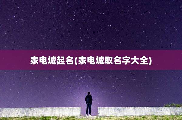 家电城起名(家电城取名字大全)