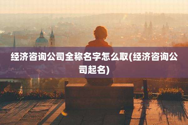 经济咨询公司全称名字怎么取(经济咨询公司起名)