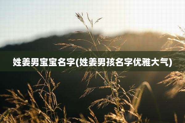 姓姜男宝宝名字(姓姜男孩名字优雅大气)