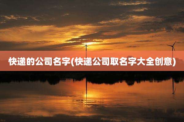 快递的公司名字(快递公司取名字大全创意)