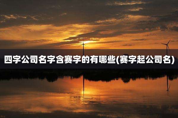 四字公司名字含赛字的有哪些(赛字起公司名)