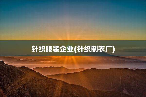 针织服装企业(针织制衣厂)