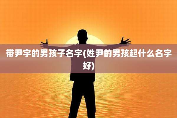 带尹字的男孩子名字(姓尹的男孩起什么名字好)