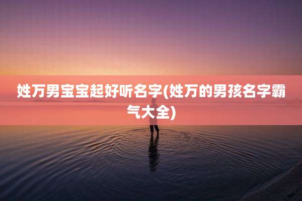 姓万男宝宝起好听名字(姓万的男孩名字霸气大全)