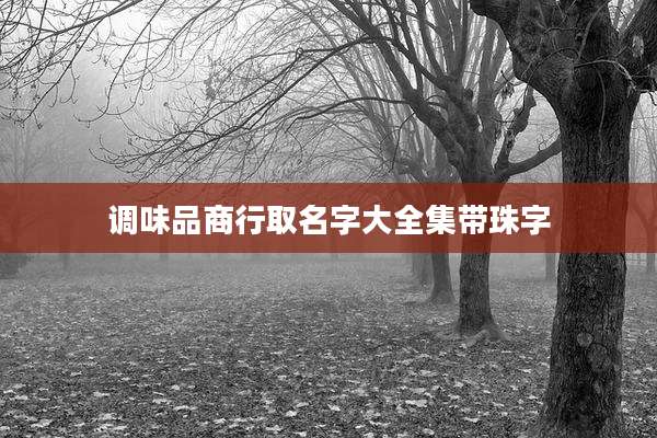 调味品商行取名字大全集带珠字
