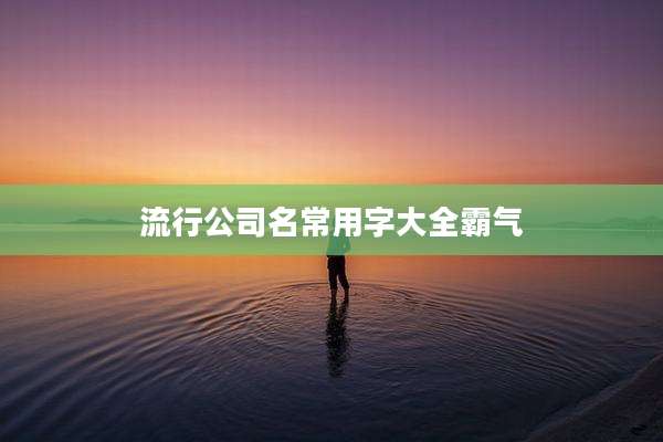 流行公司名常用字大全霸气