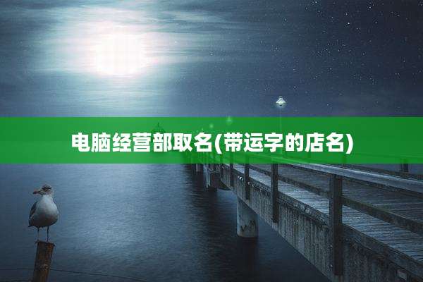 电脑经营部取名(带运字的店名)