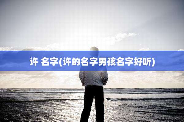 许 名字(许的名字男孩名字好听)