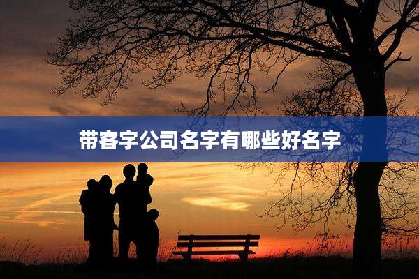 带客字公司名字有哪些好名字