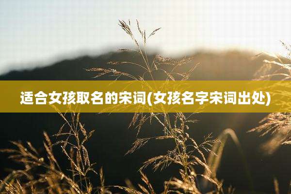 适合女孩取名的宋词(女孩名字宋词出处)