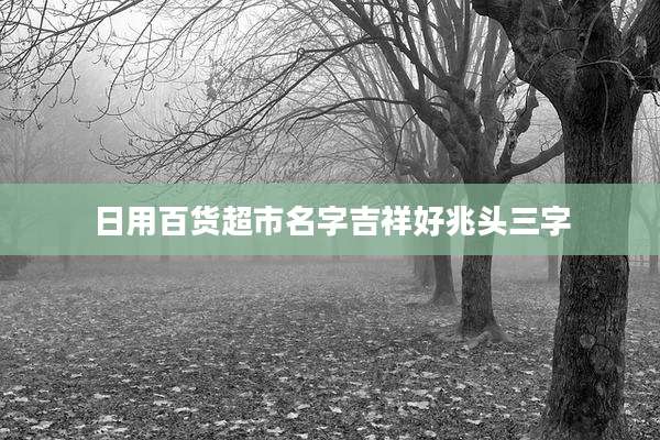 日用百货超市名字吉祥好兆头三字