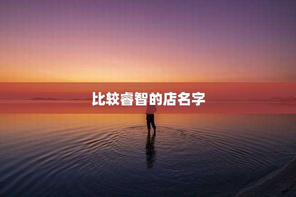 比较睿智的店名字