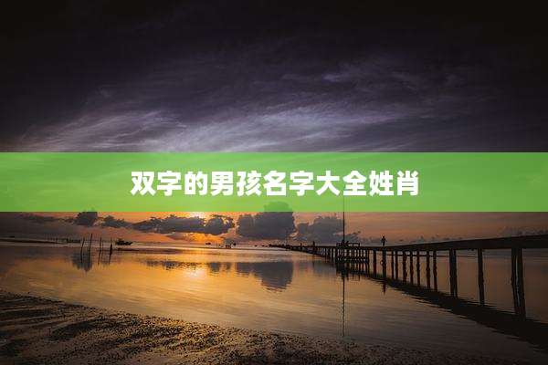 双字的男孩名字大全姓肖