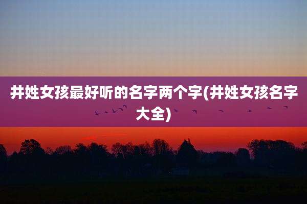 井姓女孩最好听的名字两个字(井姓女孩名字大全)