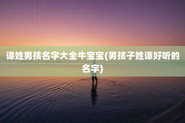 谭姓男孩名字大全牛宝宝(男孩子姓谭好听的名字)