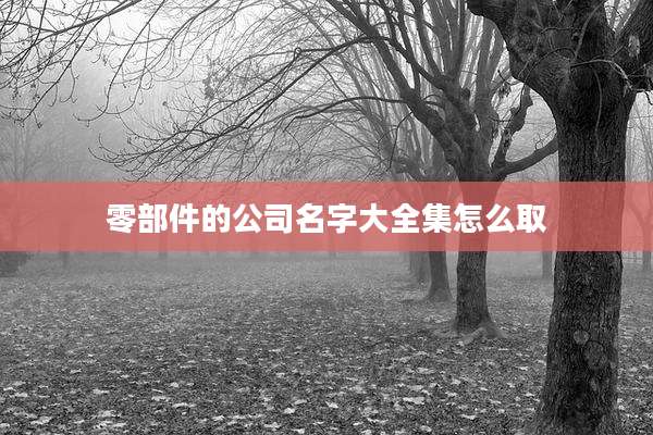 零部件的公司名字大全集怎么取