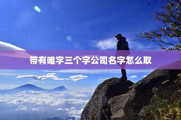 带有唯字三个字公司名字怎么取