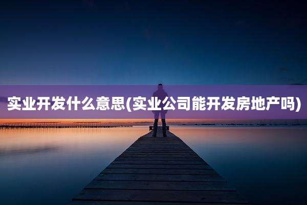 实业开发什么意思(实业公司能开发房地产吗)