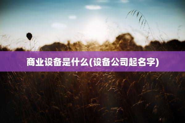 商业设备是什么(设备公司起名字)