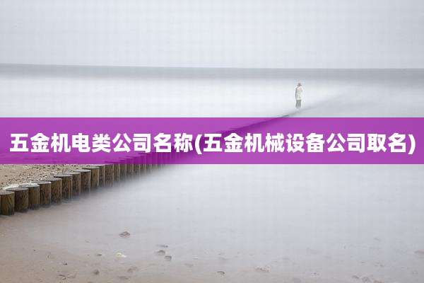 五金机电类公司名称(五金机械设备公司取名)