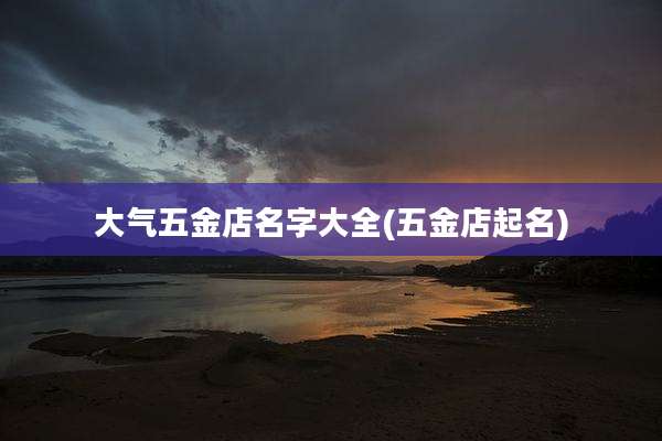 大气五金店名字大全(五金店起名)
