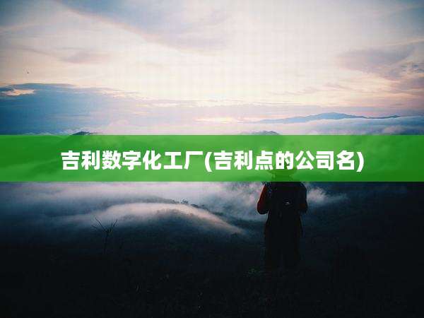 吉利数字化工厂(吉利点的公司名)