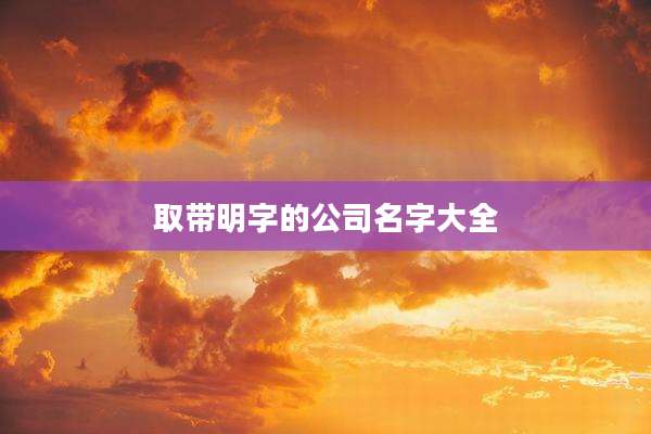 取带明字的公司名字大全