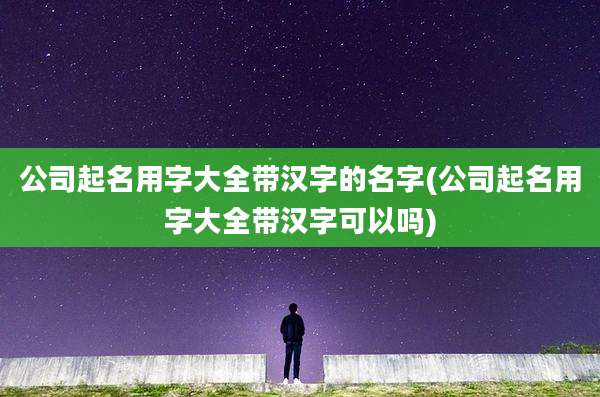 公司起名用字大全带汉字的名字(公司起名用字大全带汉字可以吗)