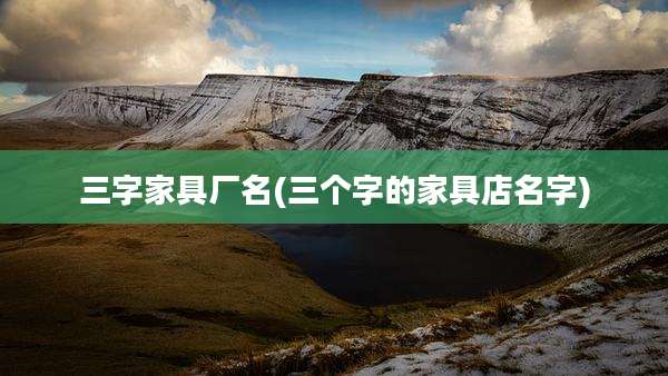 三字家具厂名(三个字的家具店名字)
