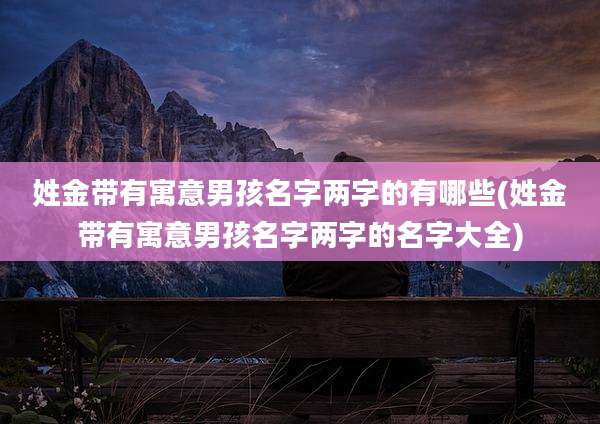 姓金带有寓意男孩名字两字的有哪些(姓金带有寓意男孩名字两字的名字大全)