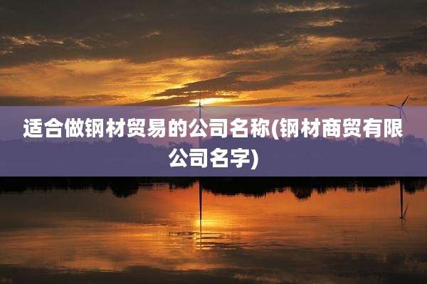 适合做钢材贸易的公司名称(钢材商贸有限公司名字)