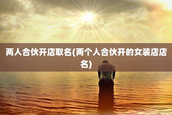 两人合伙开店取名(两个人合伙开的女装店店名)