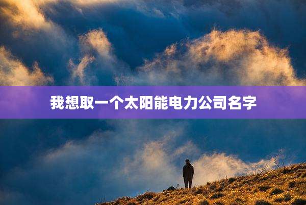 我想取一个太阳能电力公司名字