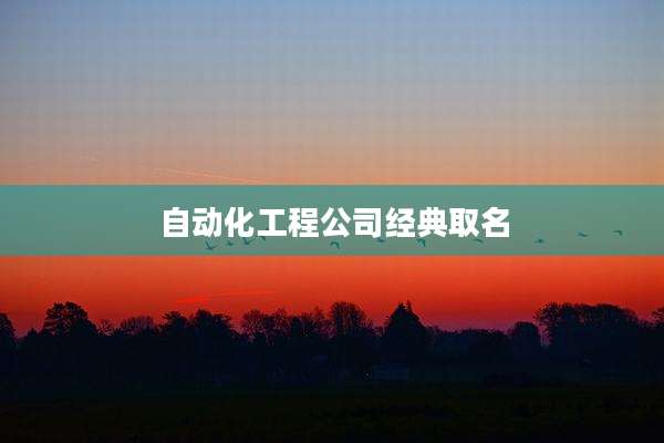自动化工程公司经典取名