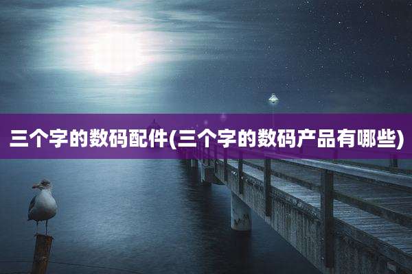 三个字的数码配件(三个字的数码产品有哪些)