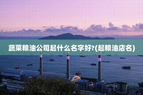 蔬菜粮油公司起什么名字好?(起粮油店名)
