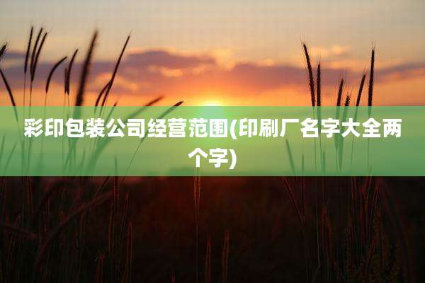 彩印包装公司经营范围(印刷厂名字大全两个字)
