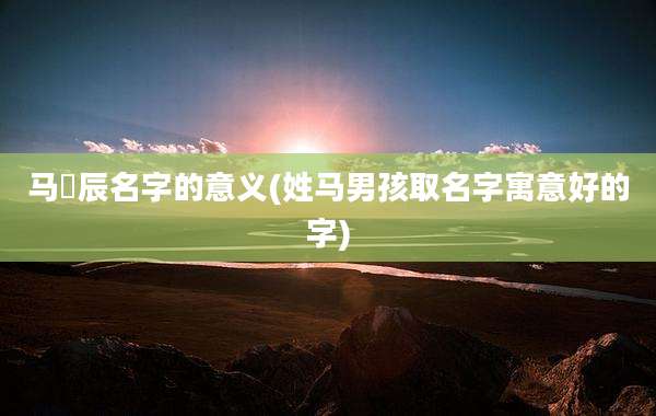 马祎辰名字的意义(姓马男孩取名字寓意好的字)