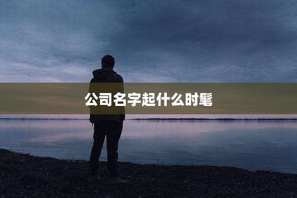 公司名字起什么时髦