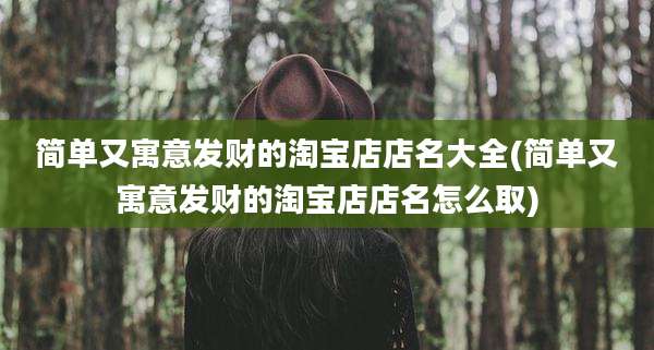 简单又寓意发财的淘宝店店名大全(简单又寓意发财的淘宝店店名怎么取)